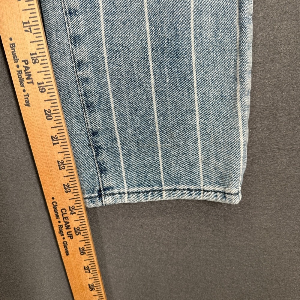 PacSun Jeans Womens 28 Blue White Striped Denim Mom Fit High Rise‎ Straight Leg - Picture 7 of 7